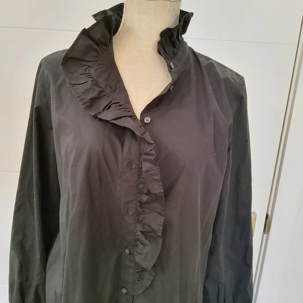 J. Crew Black Poplin Cottage Shirt Dress Size 12